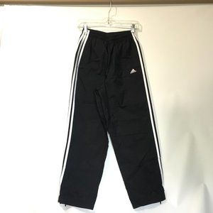 Adidas Essential 3-Stripe Mens Small Black Single Layer Wind Breaker Track Pants